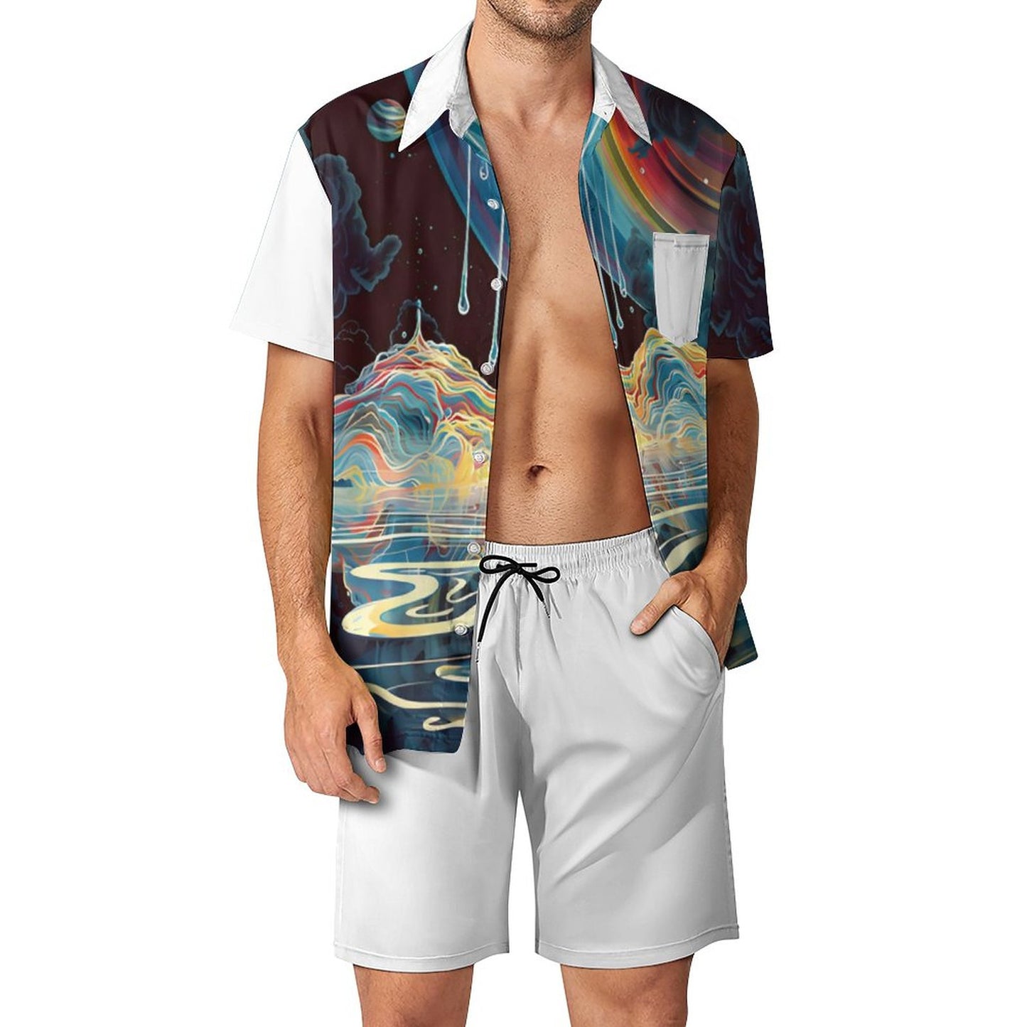 Hawaiian Beach Space Suit Set for Men