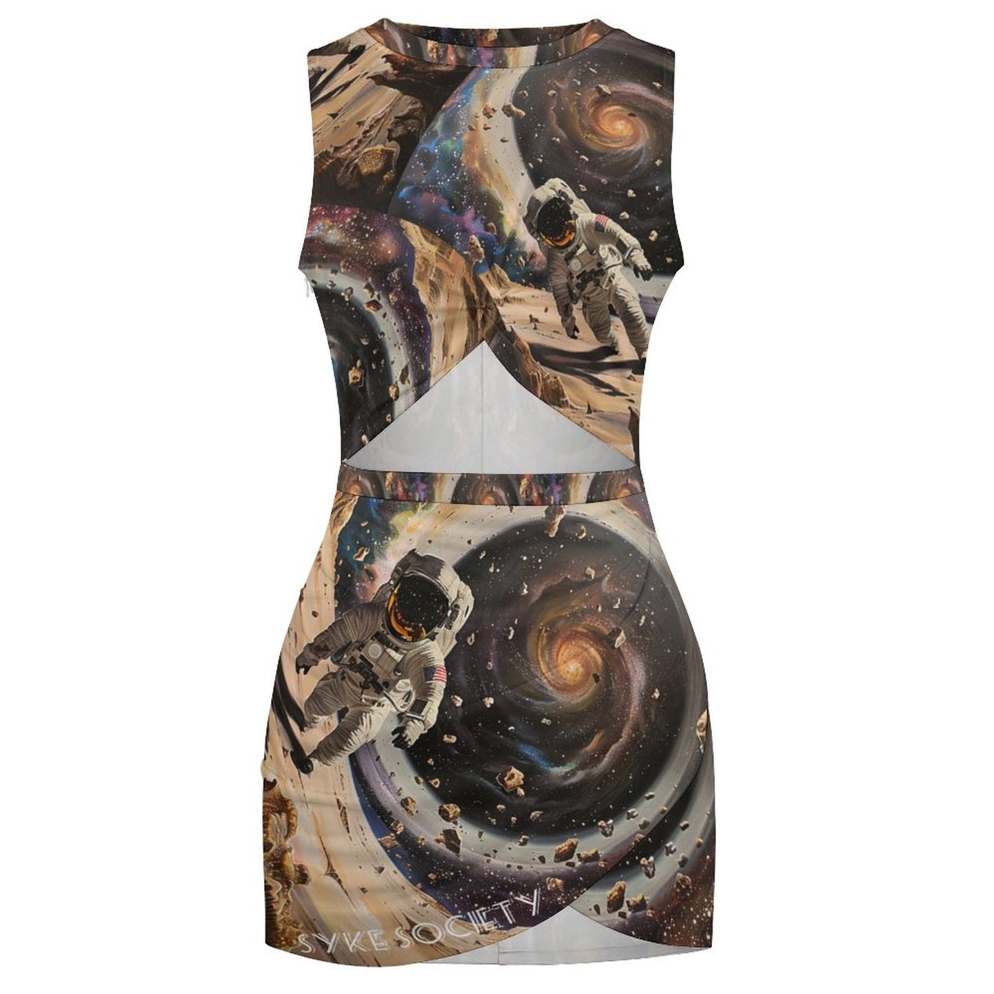 SYKE U THOT Chocolate Galaxy Cutout Bodycon Slim Fit Dress